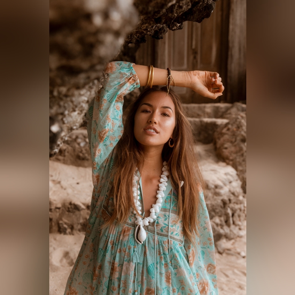 Spell And The Gypsy  Seashell Mermaid Boho Midi Dress Lined - Picture 4 of 16